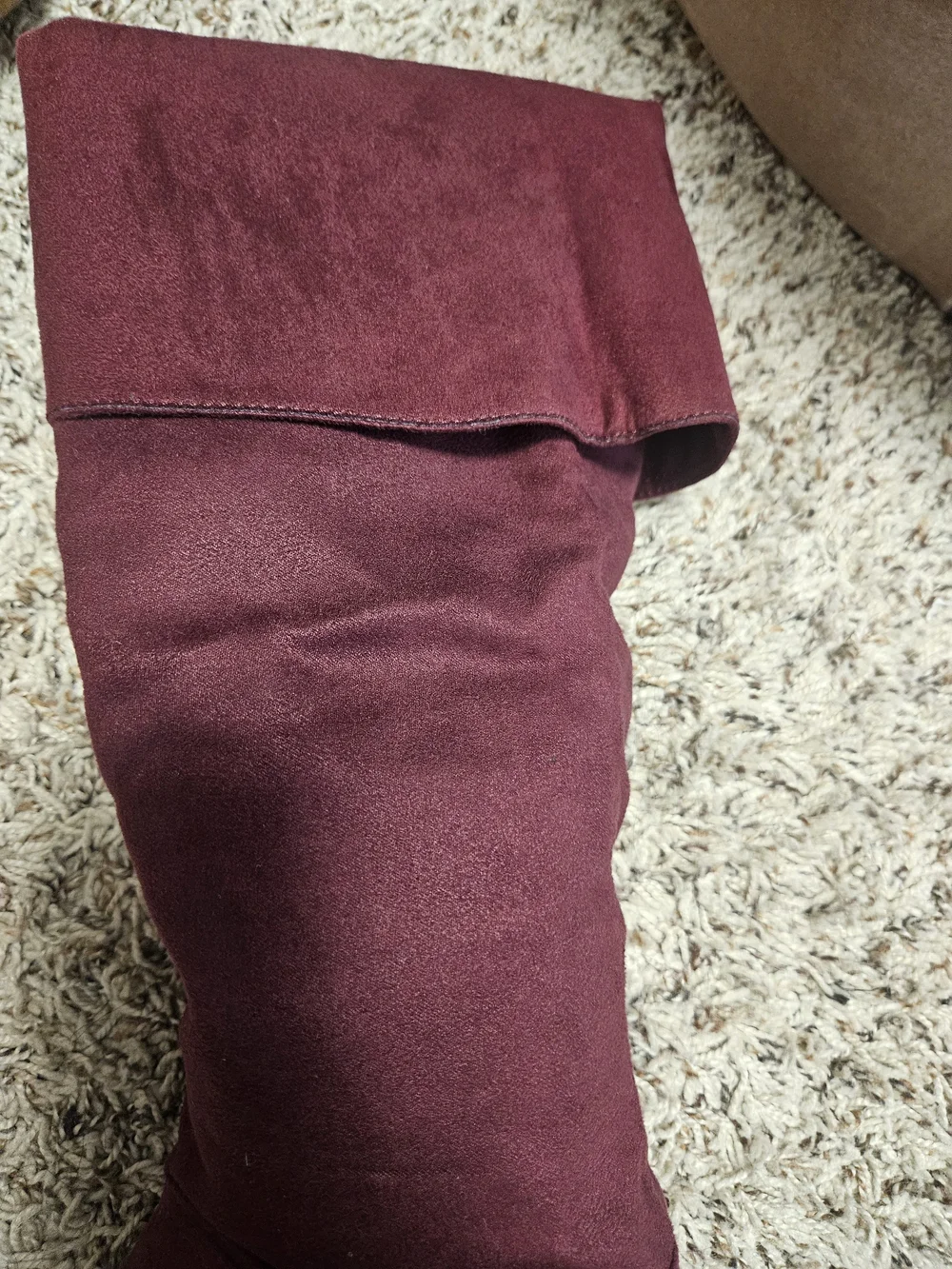 Shoe Dazzle Burgundy Faux Suede Knee High-Heel Boots